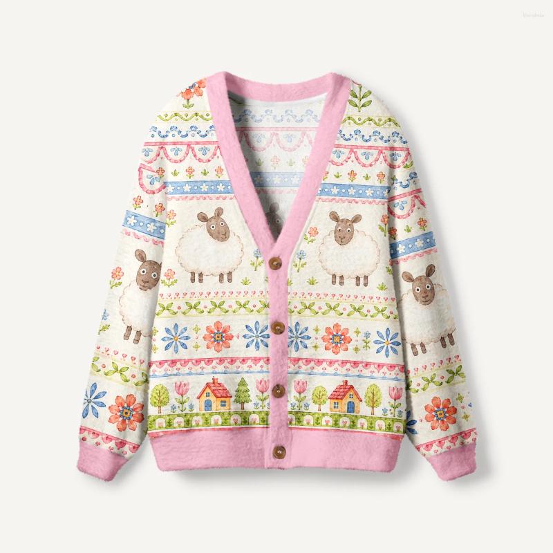Men's Sweaters Fairytale Flower Farm Garden Print Ugly Cardigan 3D Printed - 2
