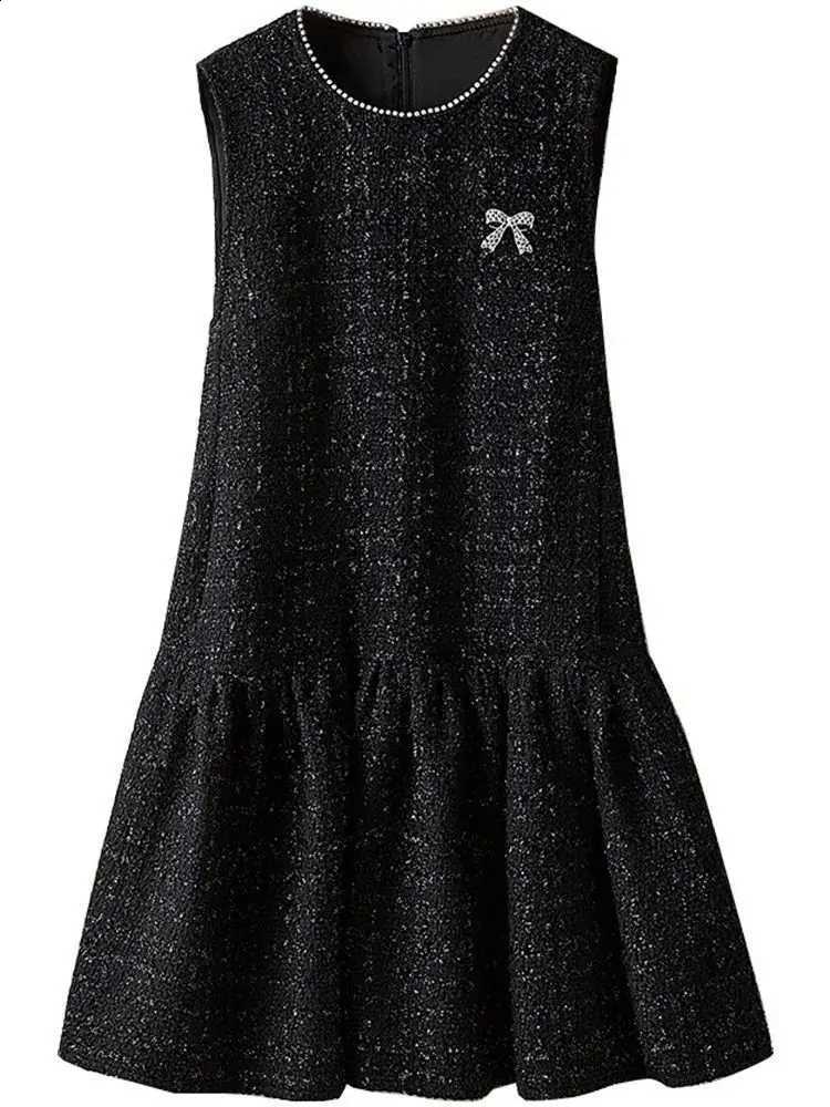 style Small Fragrant Nail bead round neck vest Dress 2026 Spring Autumn New Women's Fashion Temperament Sleeveless Vest Dresses C260917
