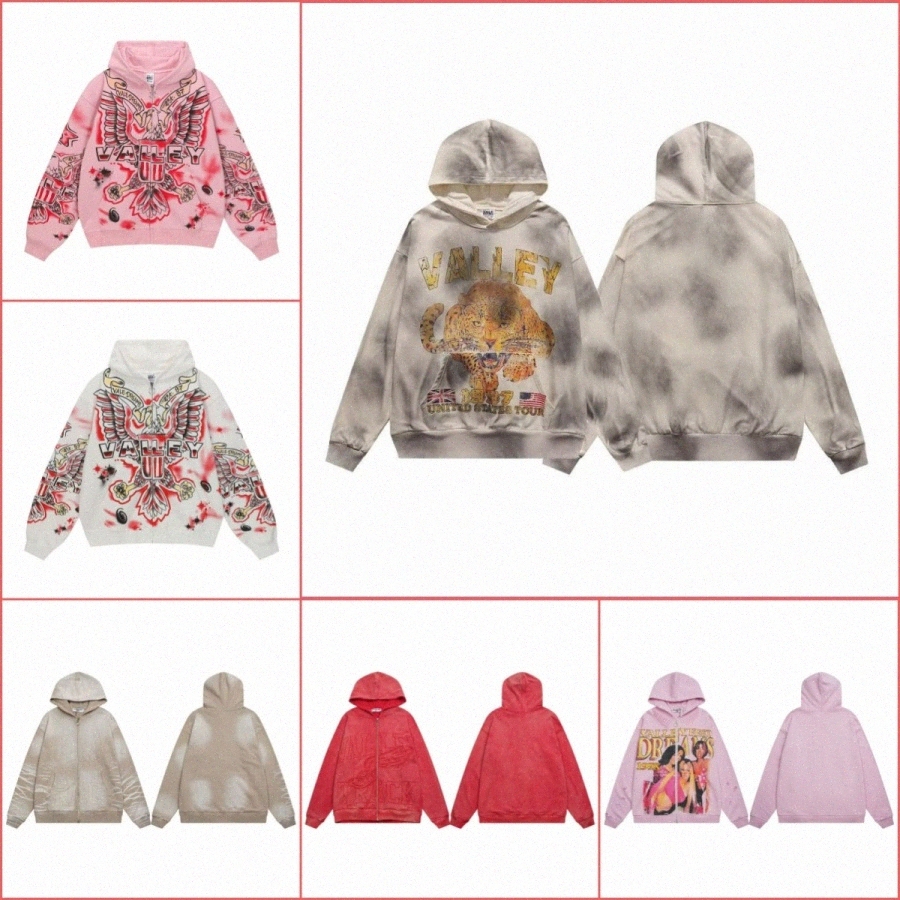 Valleys Dreams Mens Hoodies Vales Hoody Forever Washing Trend Sweatshirts Casual Streetwear Heavy Water Oversized Hoodie Tracksuit High Quality Clot