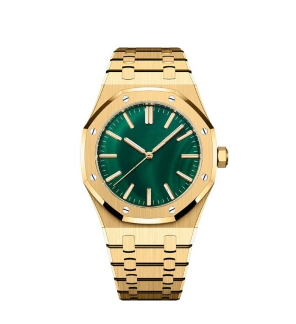 Mens Watch 41mm Master Automatic Mechanical 15513BA YellowGold and Rose gold Green Dial Fashion Stainless Steel Luminous montre Multi-color