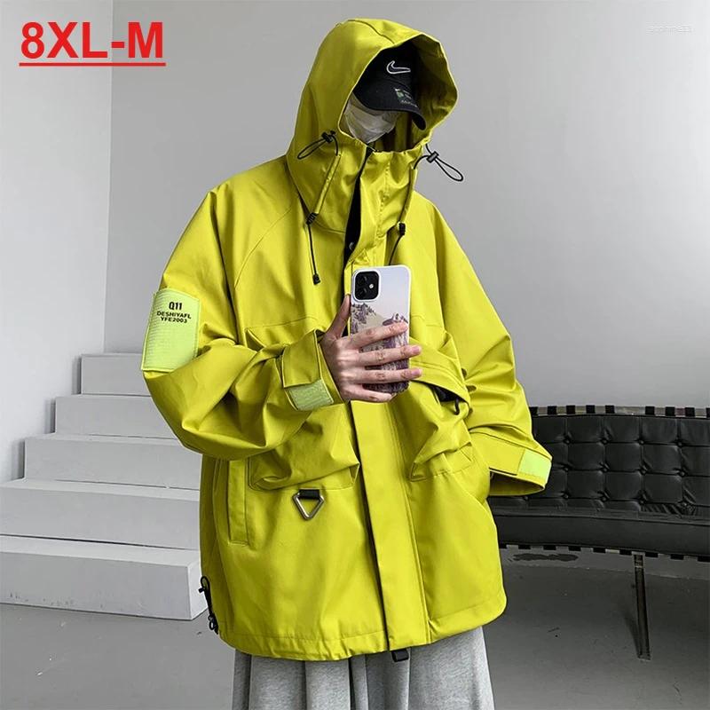 8XL-M Oversized Waterproof Windbreaker Jacket For Men - Loose Fit Functional Design Assault Workwear
