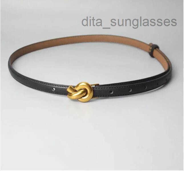 Luxury designer Belts Women Genuine Leather Belt Gold Knot Buckle Waistband Thin For Dress Jeans