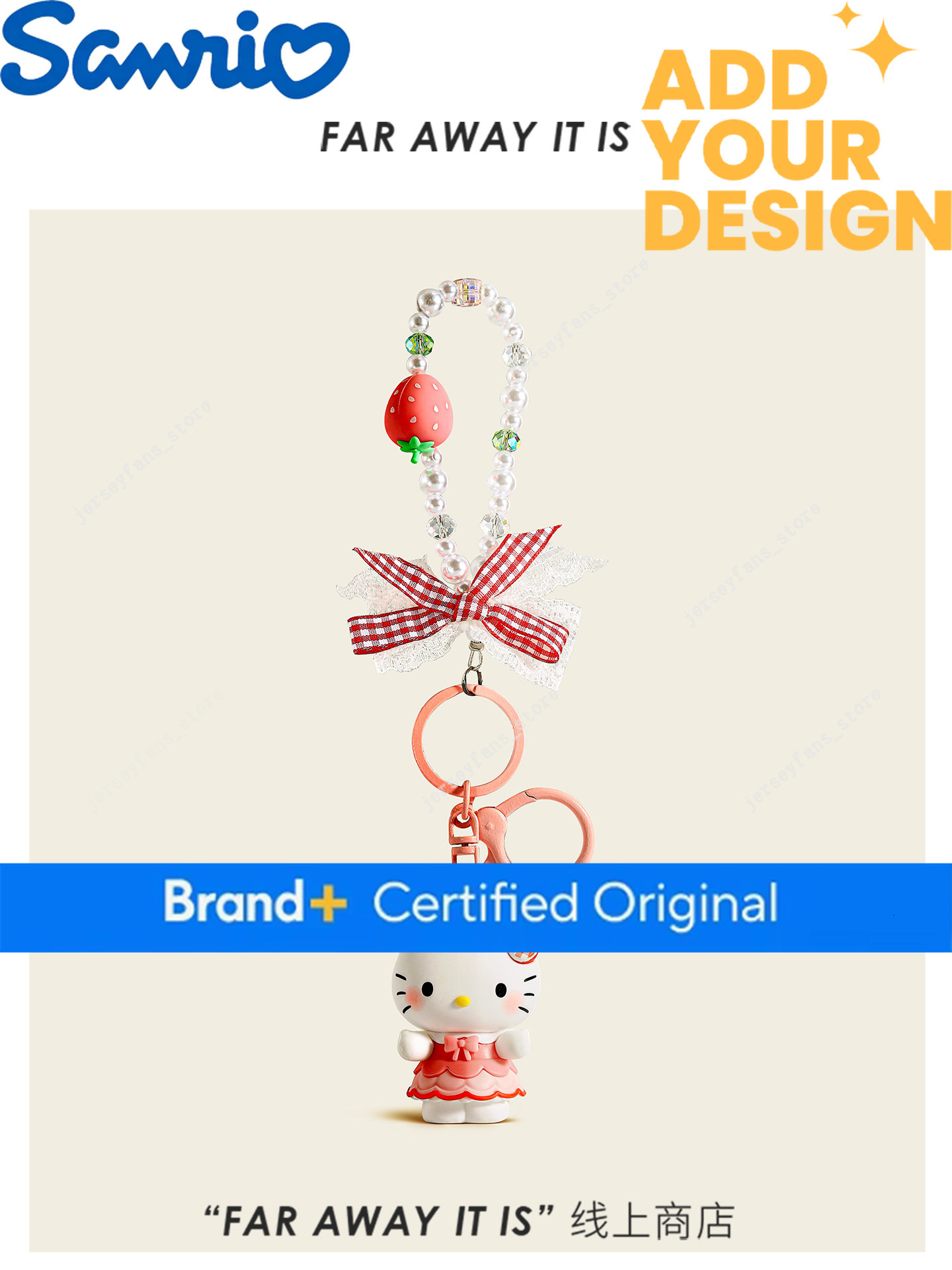 Authentic Hello Kitty exquisite and high-end keychain Sanrio cute plush KT cat toy backpack accessory 79