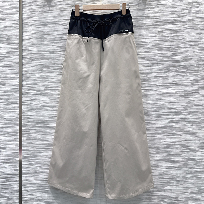 Drawstring Loose Straight Trousers For Women Contrast Color Casual Sweatpants Streetwear Workout Core Vintage Pants