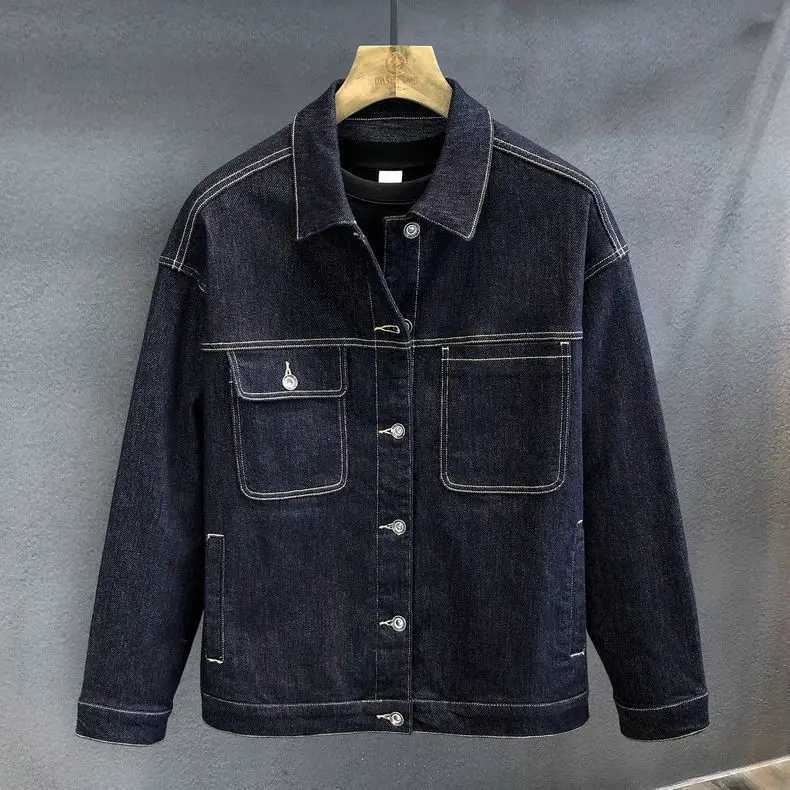 Hong Kong Version Men's Denim Jacket Original Color Active Yeast Wash Spring Fashion Top American Style Handsome Jacket S2609178789