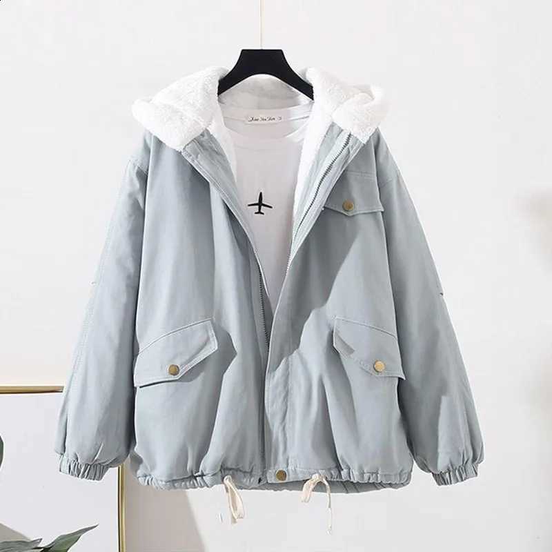 Biyaby Oversized Cotton Hooded Coats Women Winter Kawaii Loose Parkas 2024 New for Woman Casual Thickened Warm Jacket Female H260917