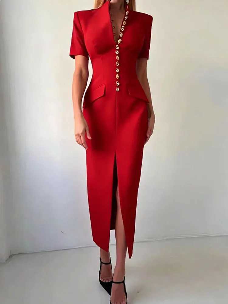 spring In the of 2026 the new women's solid color metal breasted split medium-long suit skirt slim waist fashion temperament dr C260917