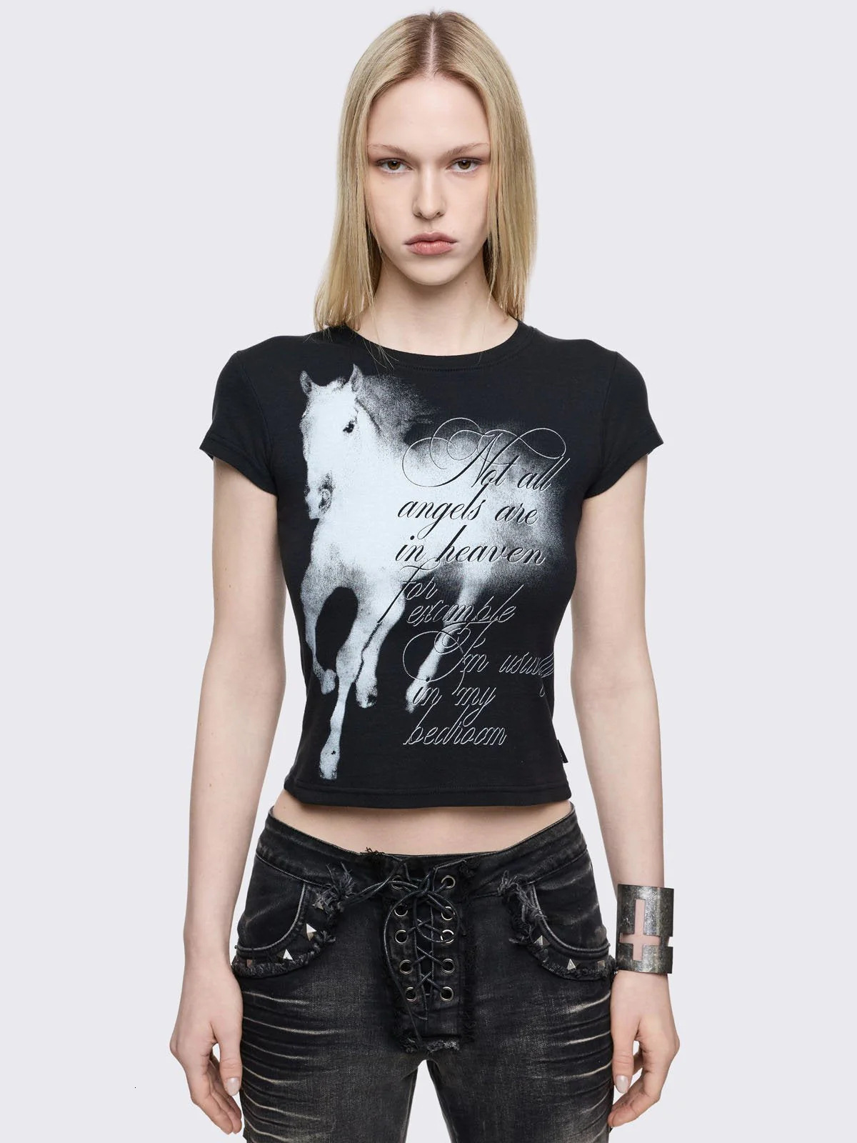 2026 new spring collection: small horse embroidery, stylish outerwear, niche design, slim-fit women's top, perfect as an inner layer 09