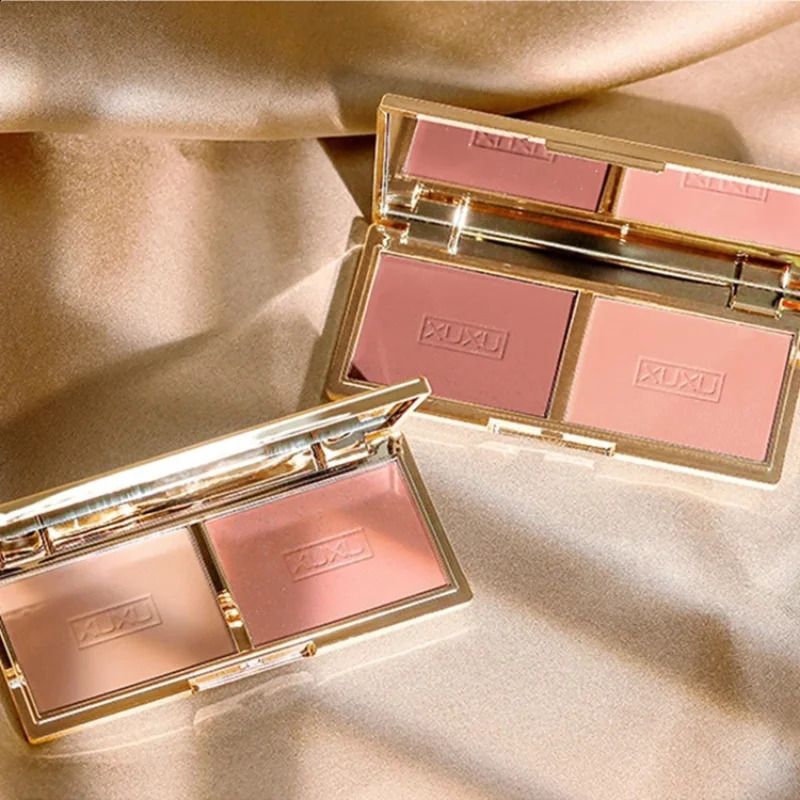 2color Peach Blush Palette Natural Rose Pink Red Rouge Face Cheek Pigment Shimmer Brighten Longlasting Nude Makeup Cosmetic 260917