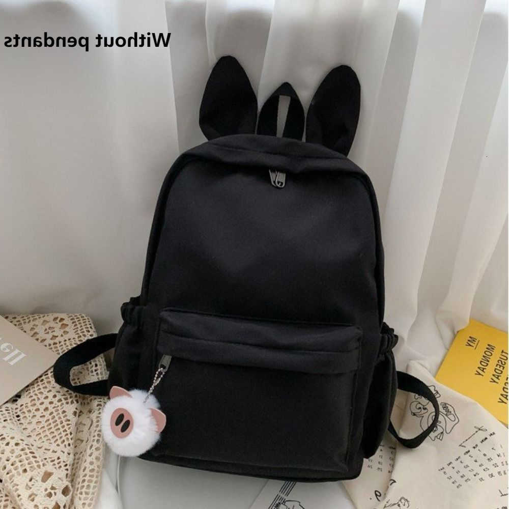 Ear New Rabbit Student Backpack Solid Color Adjustable Strap Women Backpack Lightweight Large Capacity Travel Bag StudentsT260917