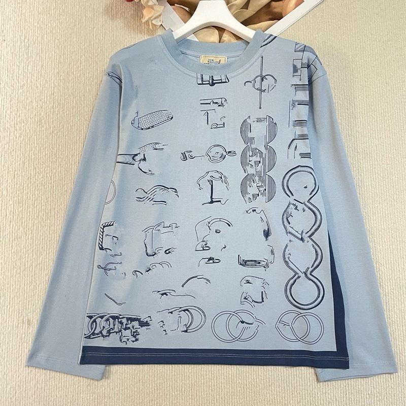 26 new horse tack print pattern, pure cotton material, high-quality texture, simple, breathable, versatile, and slimming long-sleeved shirt 59
