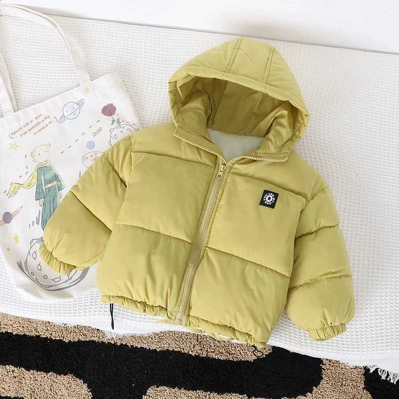 Down Cotton Jacket Autumn Kids Winter Fashion Letter Icon Windproof Warm Hooded Outerwear for Boys Girls 3-10 Years J260917