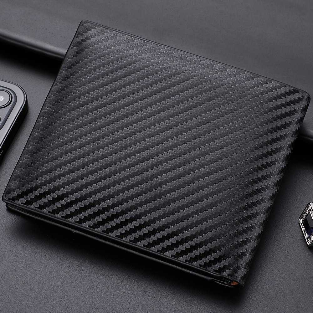 Carbon Fiber New Short Wallet Men's Bag Integrated Zipper Change Bag HolderT260917