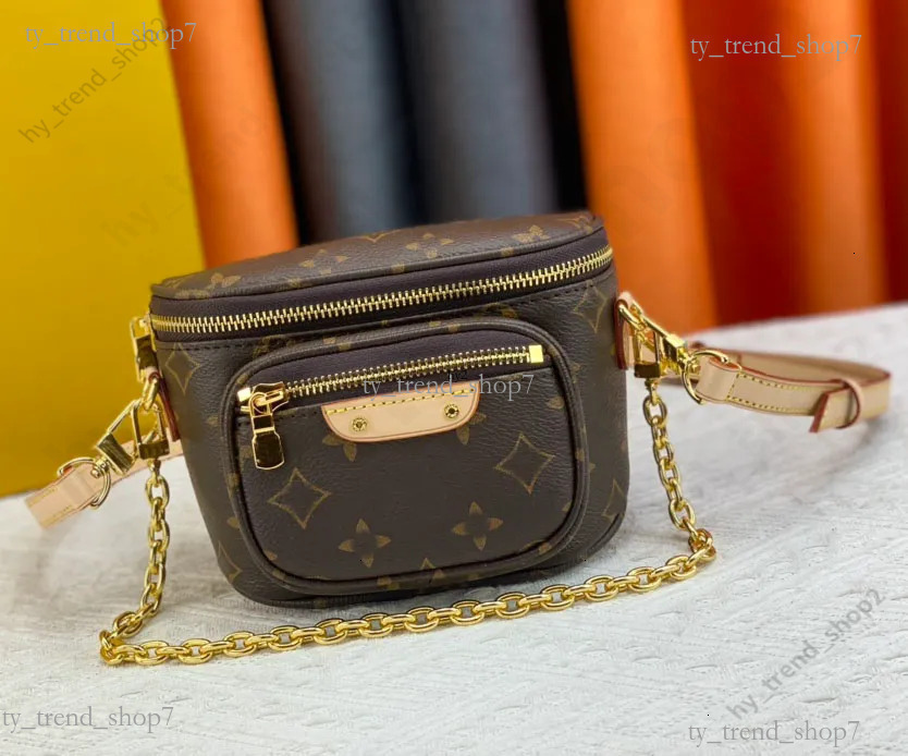 2023 Top Mini Bumbag Designer Waist Bag Fanny pack Brown Flower Mens Bags Leather Crossbody Purses Messenger Men Leather Handbag Fashion Wallet 8233