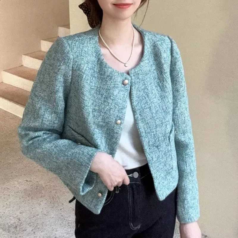 Fashion High-Quality New Long-sleeved Tweed Coat Women's Short Jacket Outwear Temperament Loose All-Match Overwear Female Top C260917