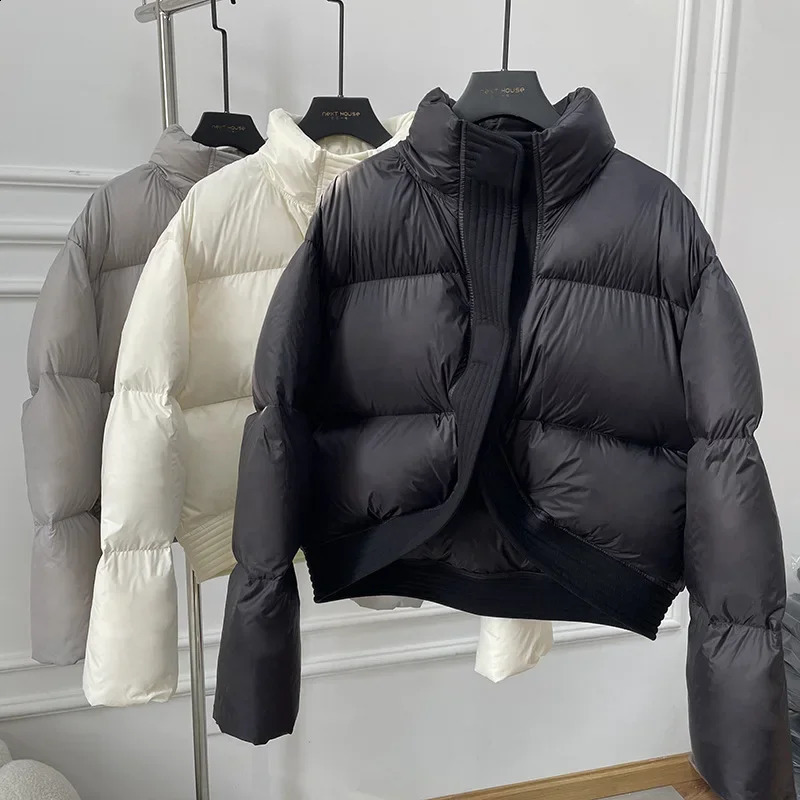 Winter Down Cotton Jacket Women Parka Puffer Long Sleeve High Waist Coat Y2k Thickened Warm women clothes 260915