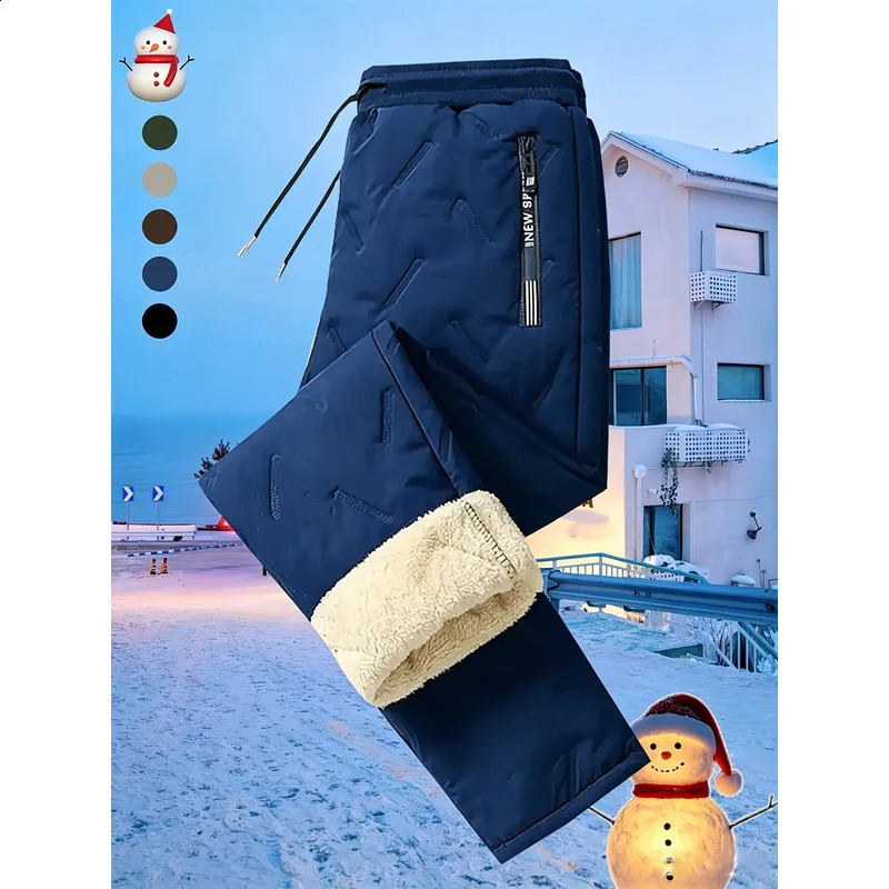 Casual Pants Man Winter Windproof And Warm Men'S Elastic Waistband Women's Sports Clothes Man Home Y2k Warm And Thick Trousers 260917