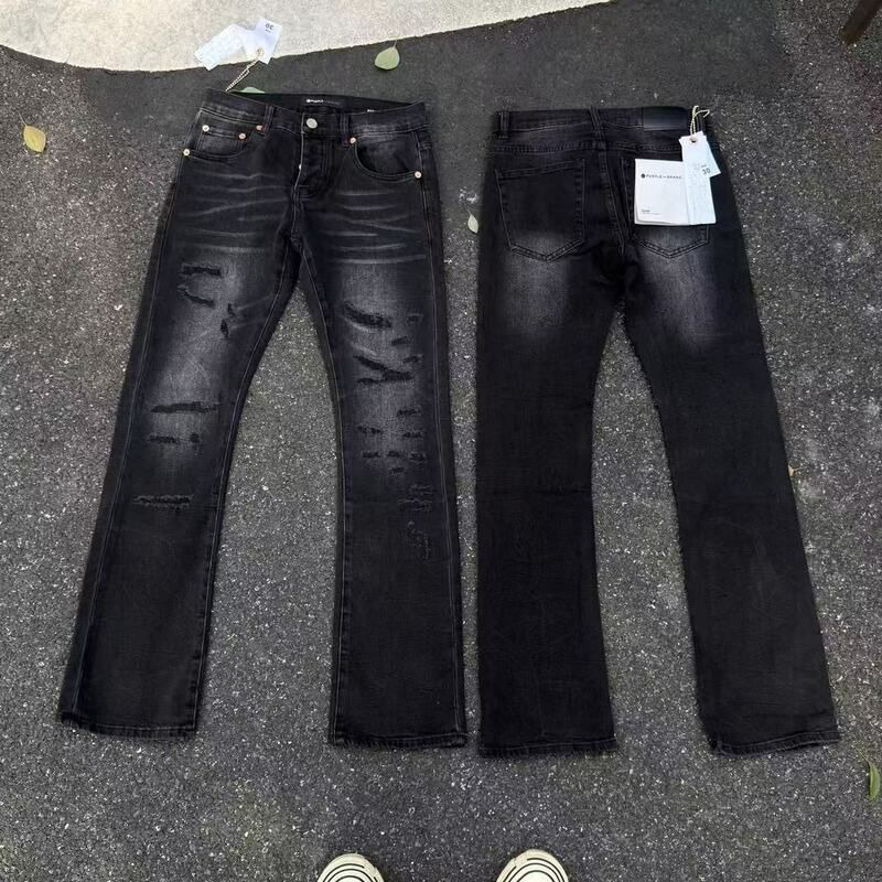 Designer Purple Jeans Men Baggy Loose Fit Ksubi Denim Pants Relaxed Wide Leg Vintage Streetwear Y2K Fashion High Street Trousers Boy Kids Clothes