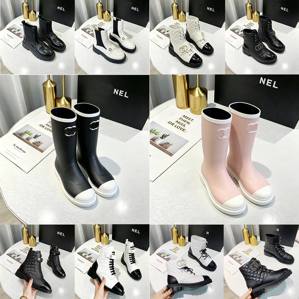 Designer bootsFashionable fall wintercomfortable cc bootsthick-soled martin bootshigh-quality round-toe Chelsealeather short boots AA
