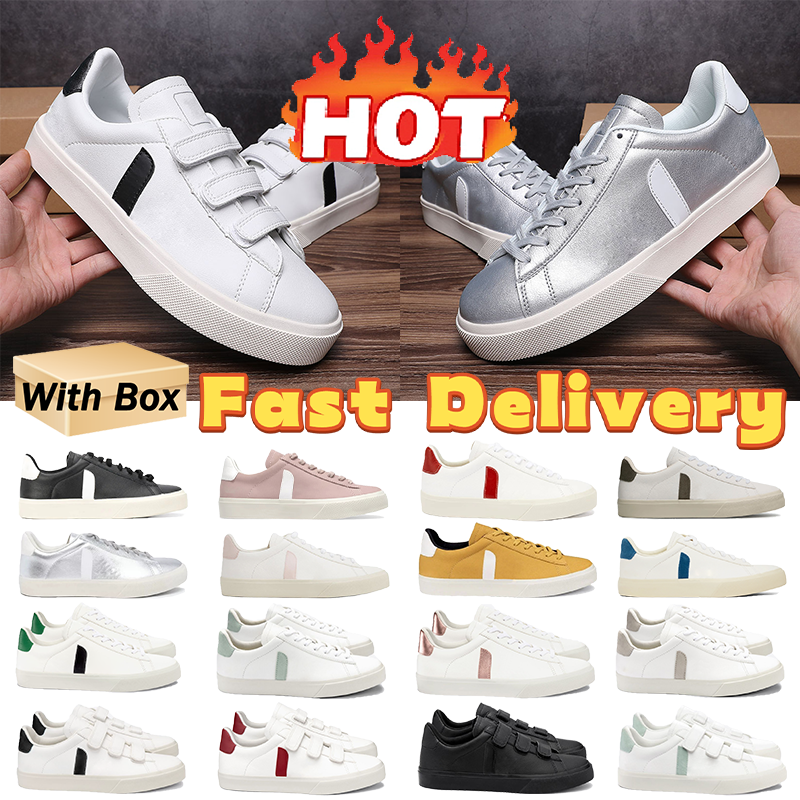 Designer shoes Campo Chromefree Leather Sneaker sports womens mens trainers White Black Natural Silver School Casual Leather stitching men Jogging R