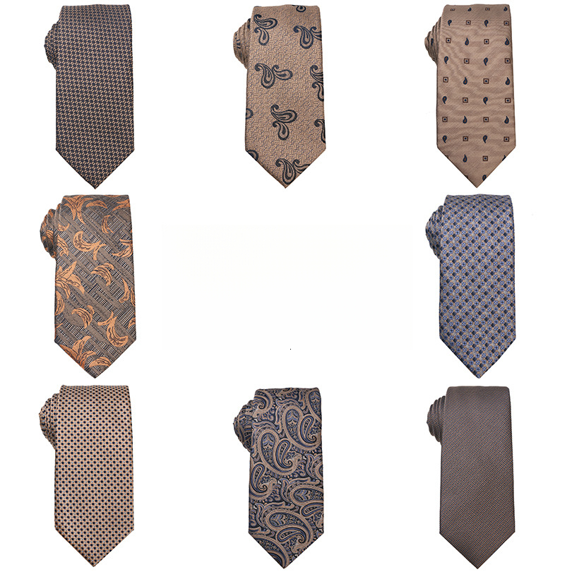 Designer Tie New Champagne Color Khaki Color Tie Men s Business fashion Gentleman British retro Style Suit Accessories Tie Fashionable and high-qual