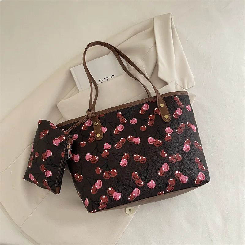 2026 Printed Tote Bag for Women Large Capacity Casual Shoulder Bag Fashion 2pcs Set Handbag 260916