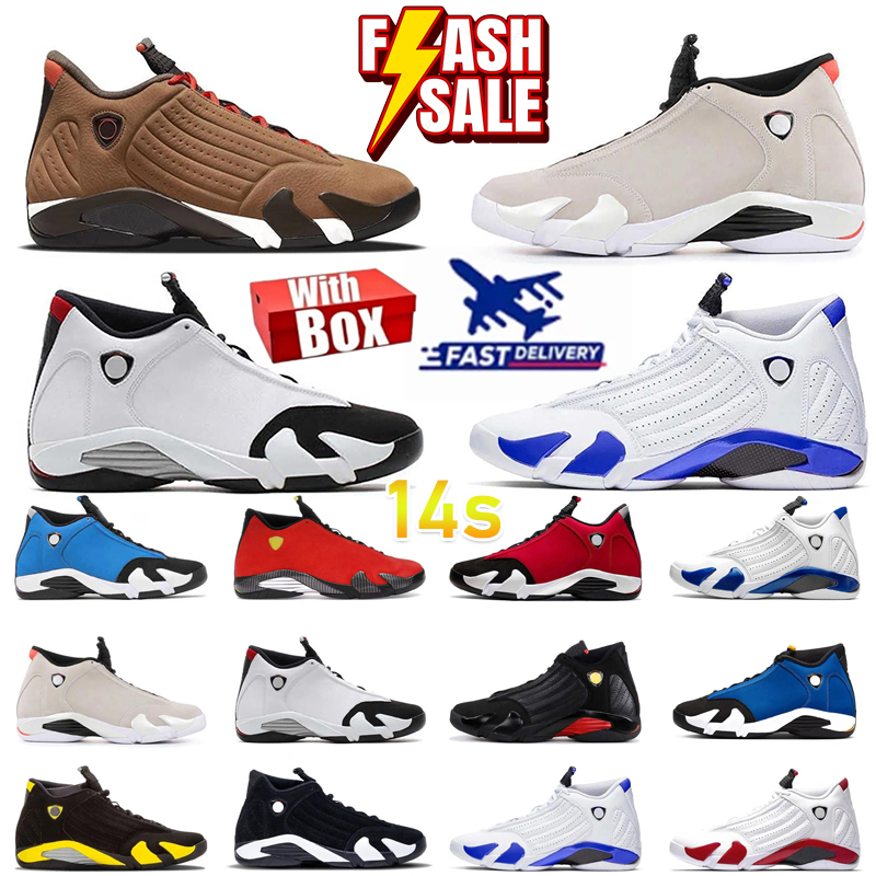 14 14s Mens Womens Basketball Shoes Flint Grey University Blue Black Toe Hyper Royal Sports Sneakers Trainers With Box 40-47