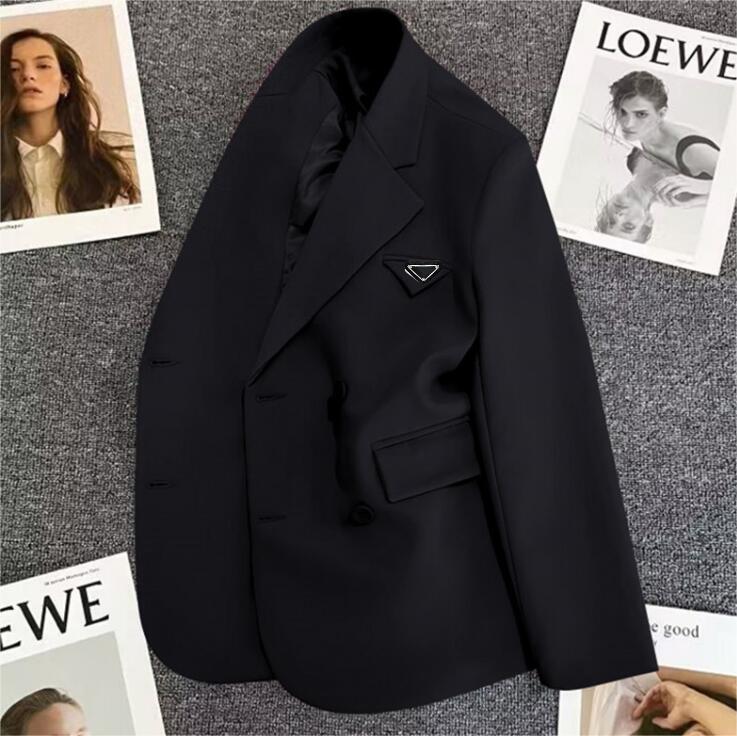 Womens Suits Blazers triangle Casual Jackets Pure Color Metal Pattern Lady Coats Designer Luxury Apparel tops womens clothing