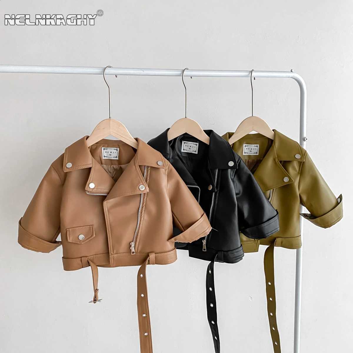 Winter New 2023 in Kids Baby Girls Boys Fashion Top - Children Leather Thick Zipper Girdle Coat Toddler Trend Jacket 2-9YT260916