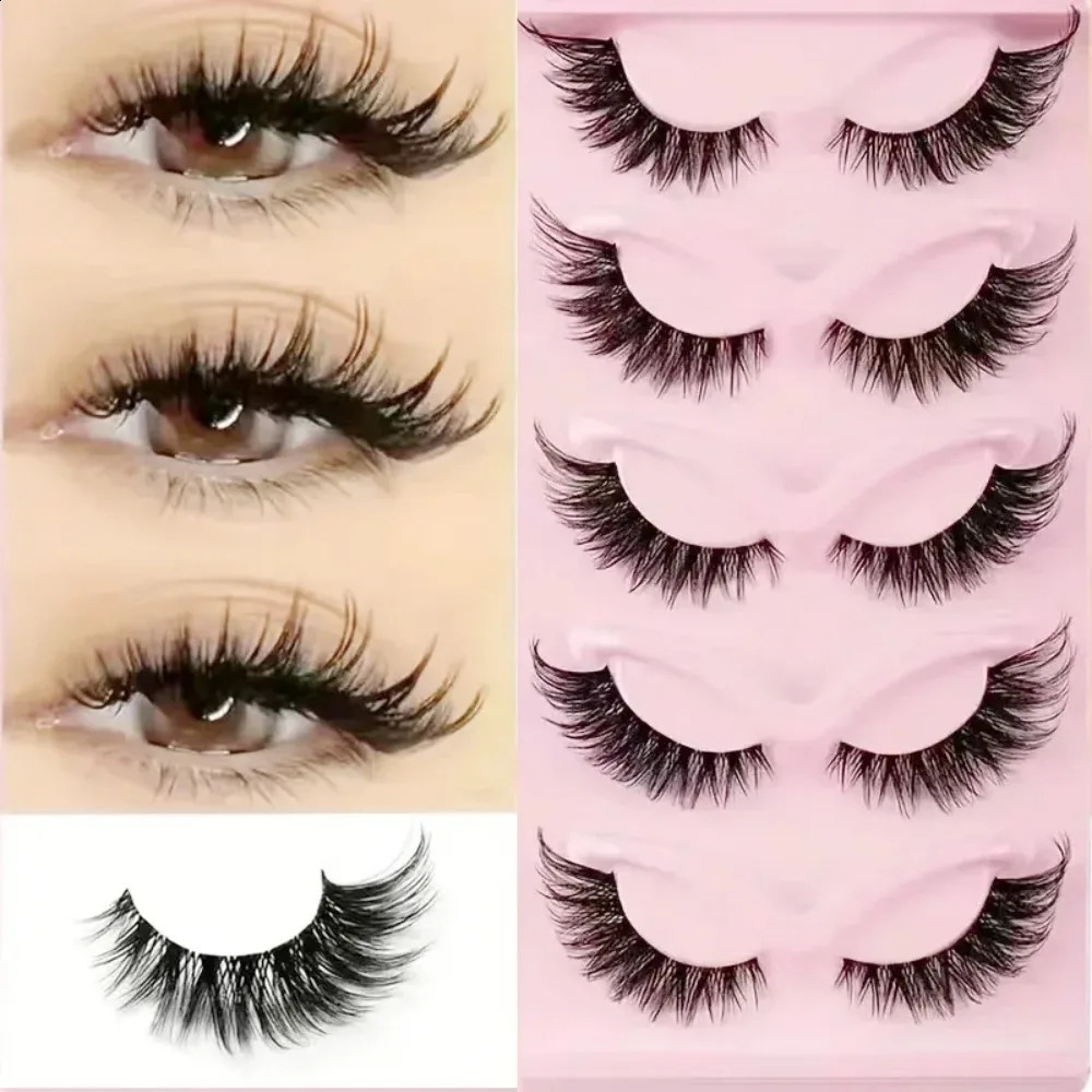 Selling 5 Pairs Cat Eye False Eyelashes Natural Look Wispy Lashes for Daily Eye Makeup 260917