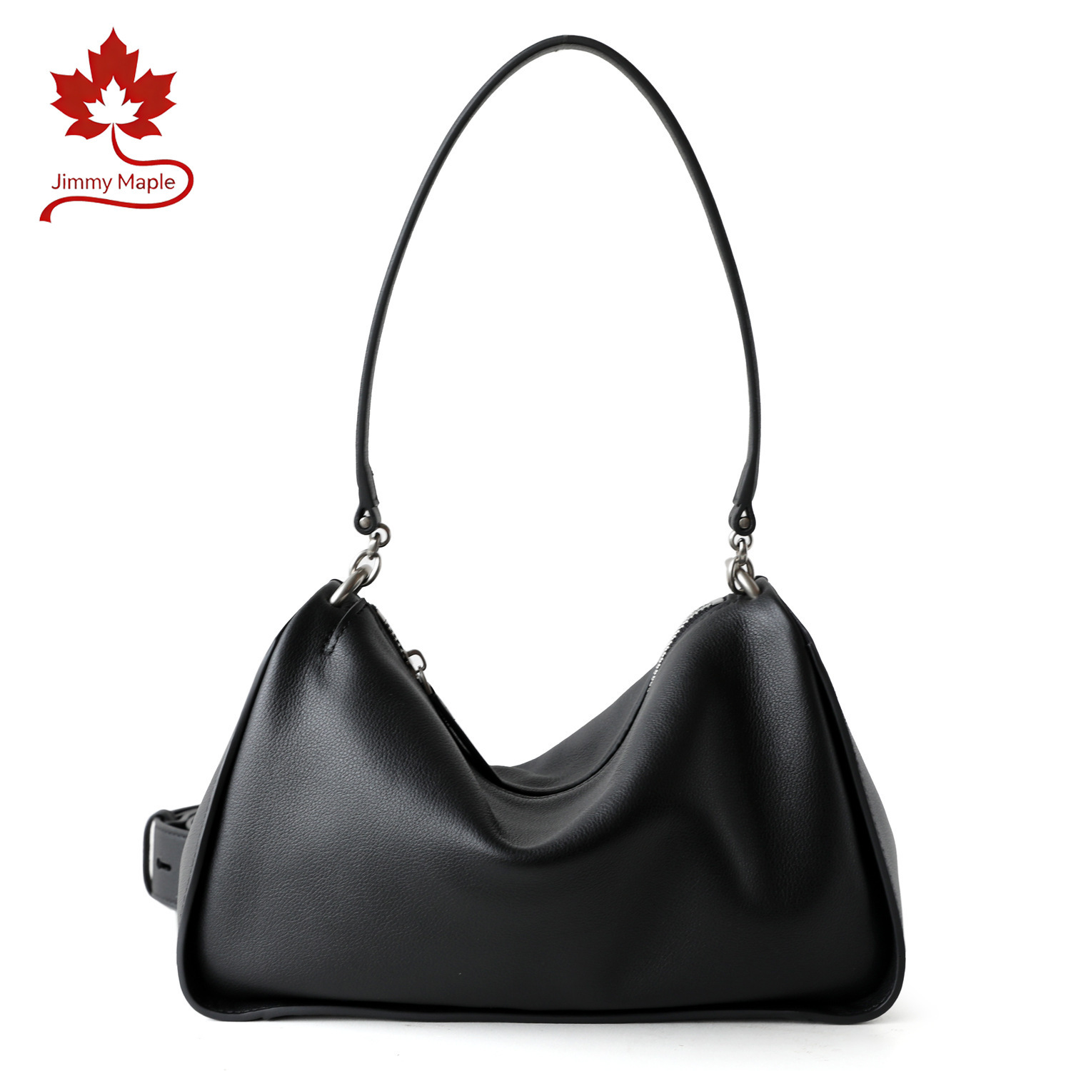 Niche Minimalist Fashion Zipper Cowskin Genuine Leather Bowling Bag Tote Casual Ladies Office Single Shoulder Underarm Handbag Suotong260917