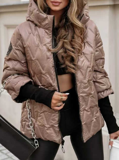 Jackets Autumn Padded Winter Cotton Fashion Casual Hooded Spliced long Sleeved Zipper Jackets For Women Warm Solid Color Tops H260917