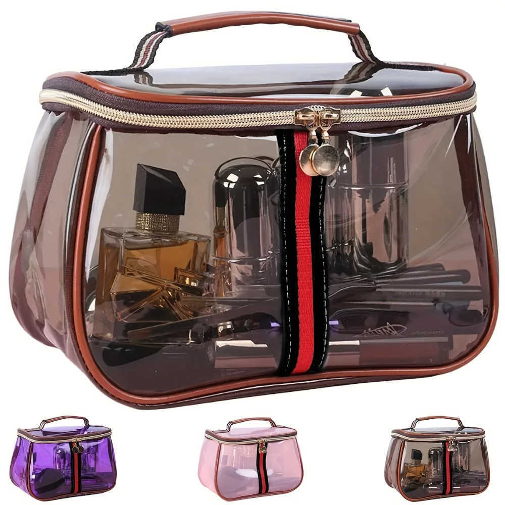 Large Capacity Transparent Women's Makeup Bag Waterproof Gym Toiletry Bag Travel Portable Storage PVC Material Box Shape GiftsT260917