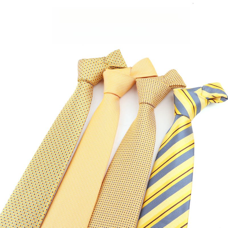 Designer Tie New spring and summer collection men s yellow striped and polka dot tie wide trendy and stylish perfect for a youthful and vibrant look