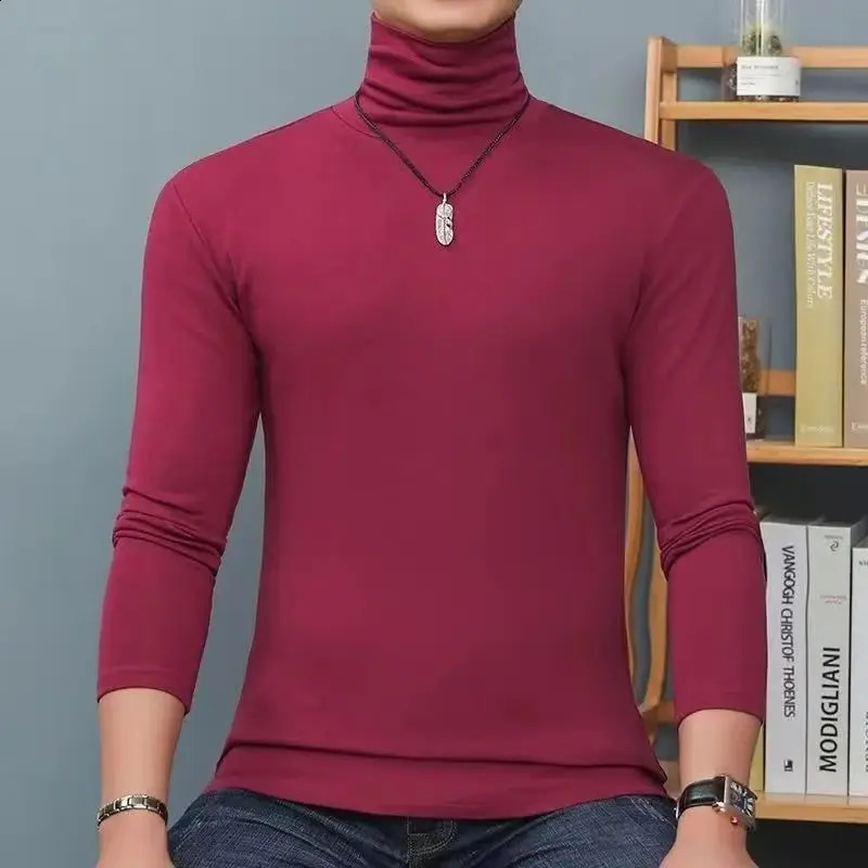 Winter Mens Turtleneck Sweaters Casual Thermal Long Sleeve Slim Fit Pullovers Stretch Basic Tops Sweatshirt Jumper Autumn TShirt 260917