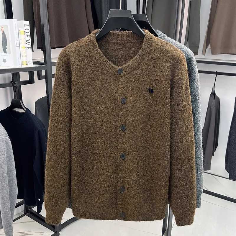 Print Luxury Embroideryed Brand Men's Sweater Autumn New Solid Color O-Neck Long Sleeve Knit Cardigan Trend Exquisite Men's Wear J260916