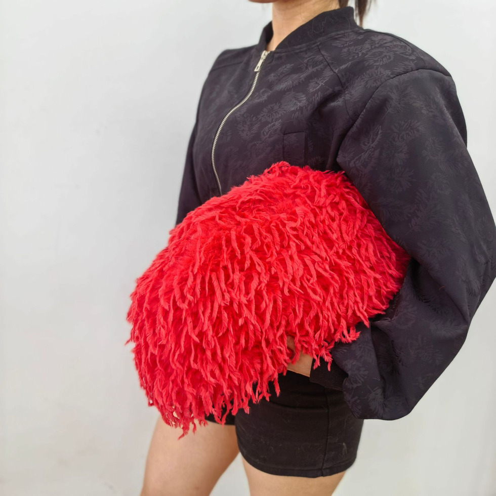Cloud Pleated Clutch Bag Plush Faux Fur Feather Fairy European American Style Large Trendy Vintage Daily Elegant Fashion Commuter