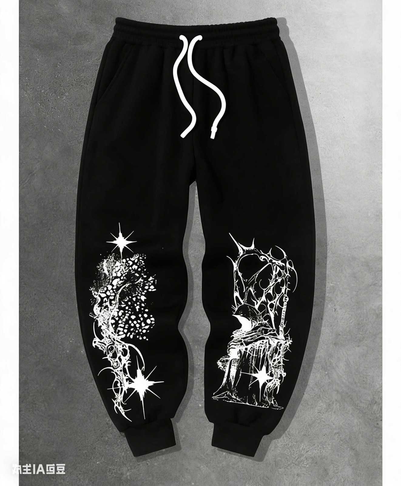 Women's Men's and Gothic Skull Patterned Ankle Sports Pants Casual Drawstring Sweatpants Street Style Harajuku Style Ankle PantsT260917
