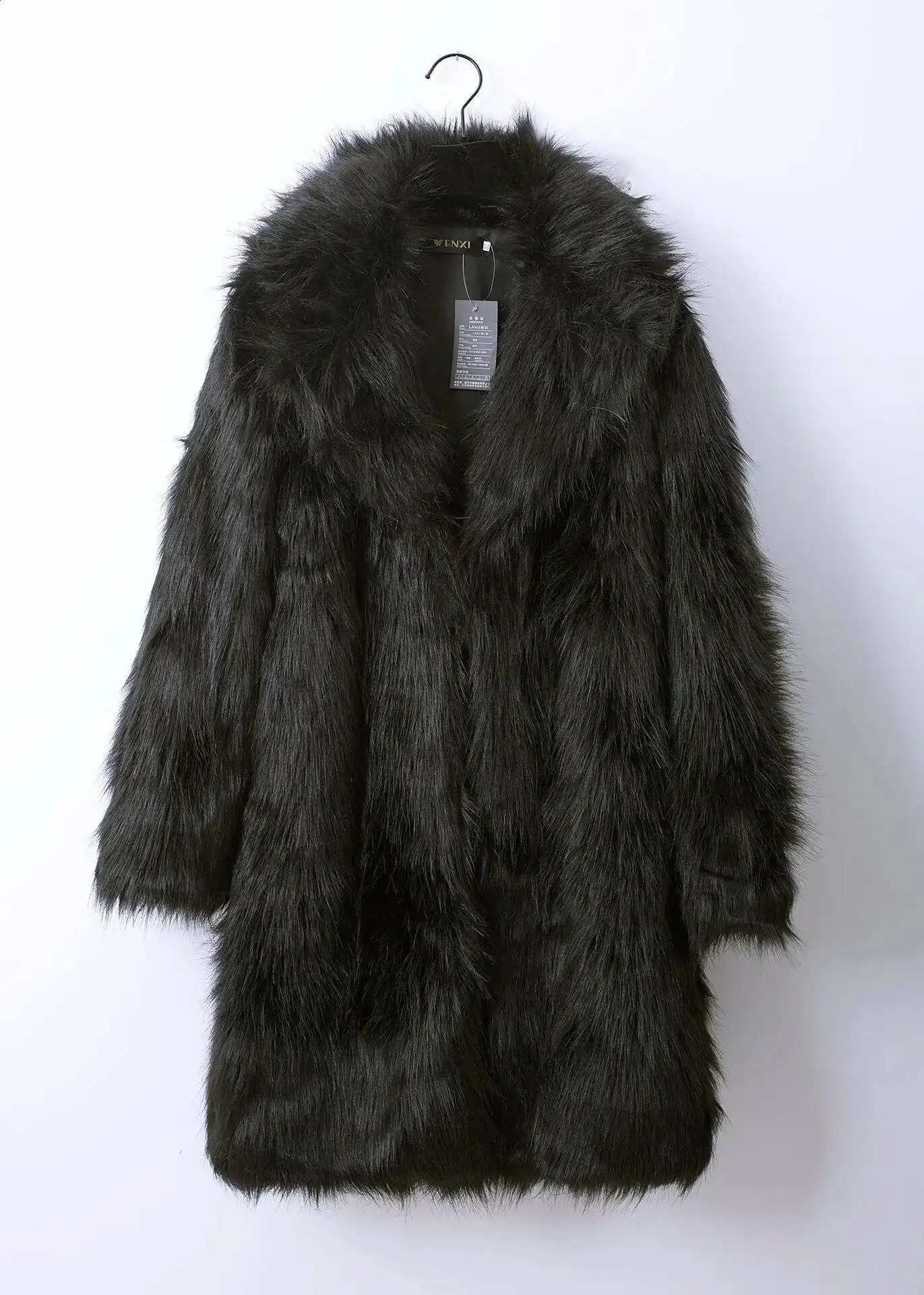 2026 Black White Coat Man Winter Warm Faux Long Jacket Outerwears Outdoor Casual Fur Cardigan 260917