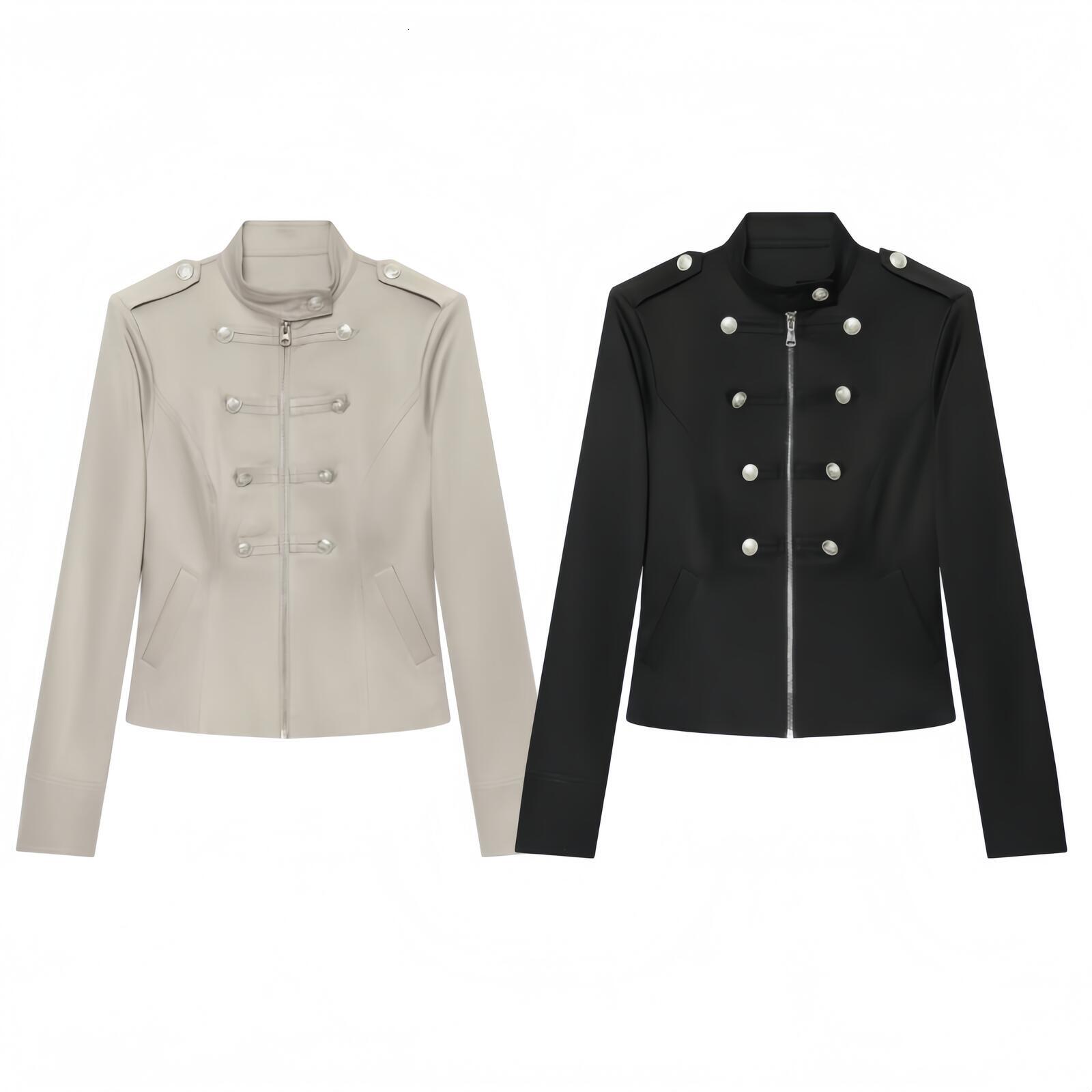 Designer Clothes Women Short Sleeved Jacket Double Dreasted Loose Fit Long Sleeve Top Fashion Trend High End Solid Color Jacket Retro Style Comforta