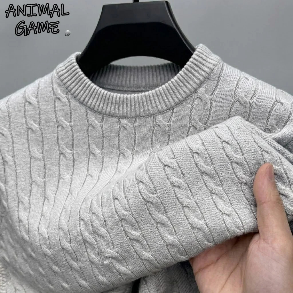 Men's Long Sleeve Cable Knit Sweater Crewneck Pullover Casual Warm Autumn Sweatshirts Knitwear Jumpers Tshirt for Men Streetwear 260916