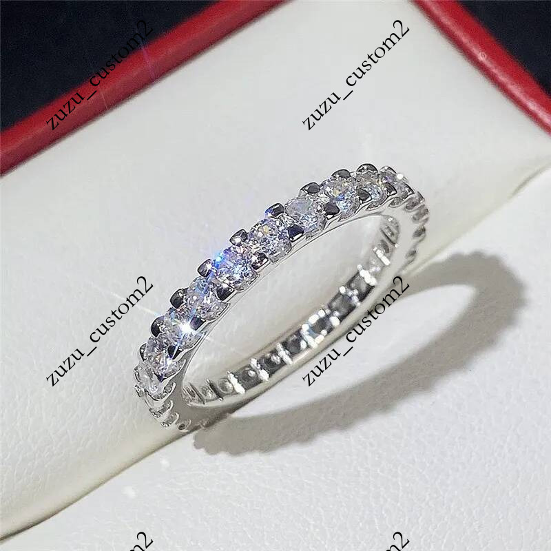 Designer Shiny Diamond Women Men Couple Ring Luxury Jewelry Ladies Girl Wedding Party Gift Accessories Size 5 12