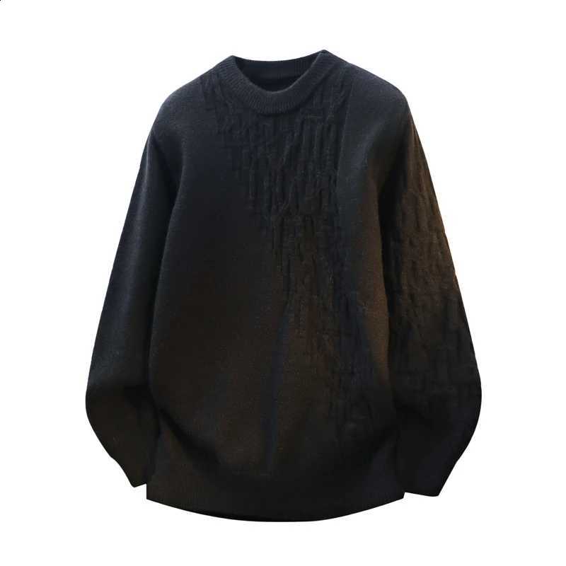2025 Men's High Knitted Street Sweater Autumn Fashion Men's Sportswear Casual Men's Warm Hoodie Solid Color Spring Men's TopsW26