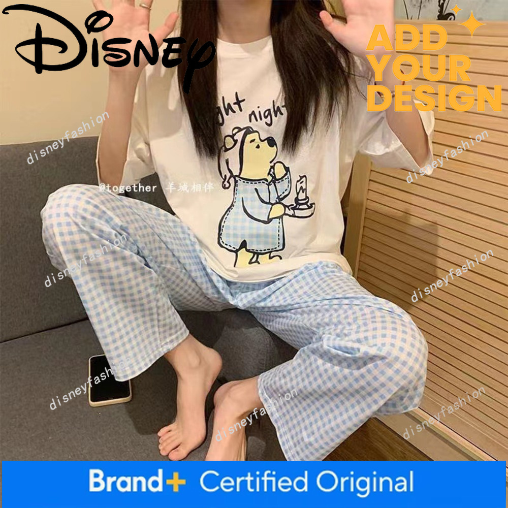 Women's Summer Pajamas Short Sleeve Long Pants New Ins Cute Thin 2025 Student Cartoon Autumn Homewear Set 20