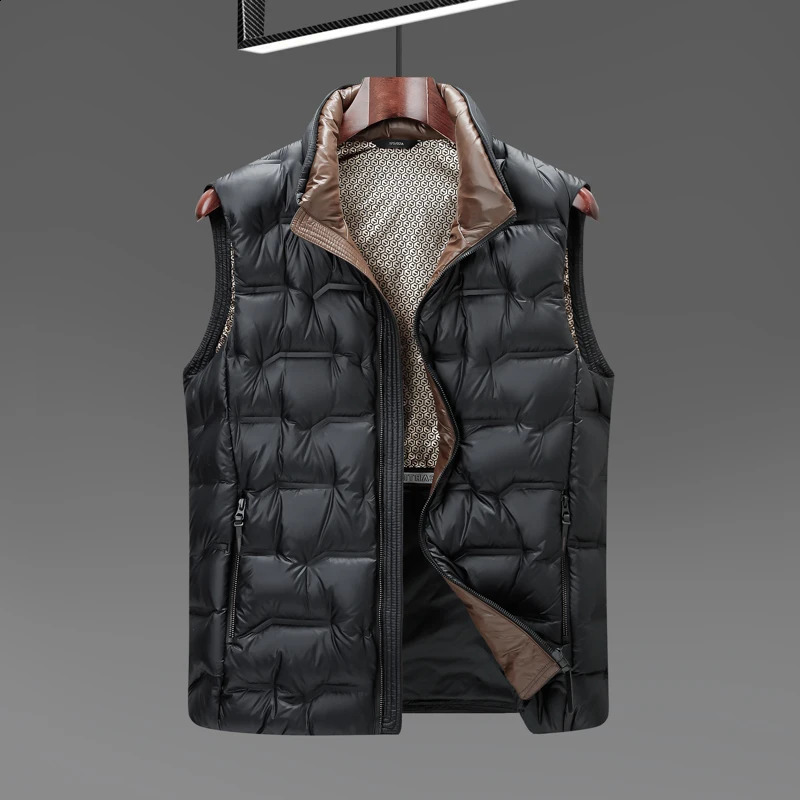 2026 Winter Down Vest Coat Waterproof Fabric 90% Duck Down Content Thickened Warm Fashion Casual Down Shoulder 260916