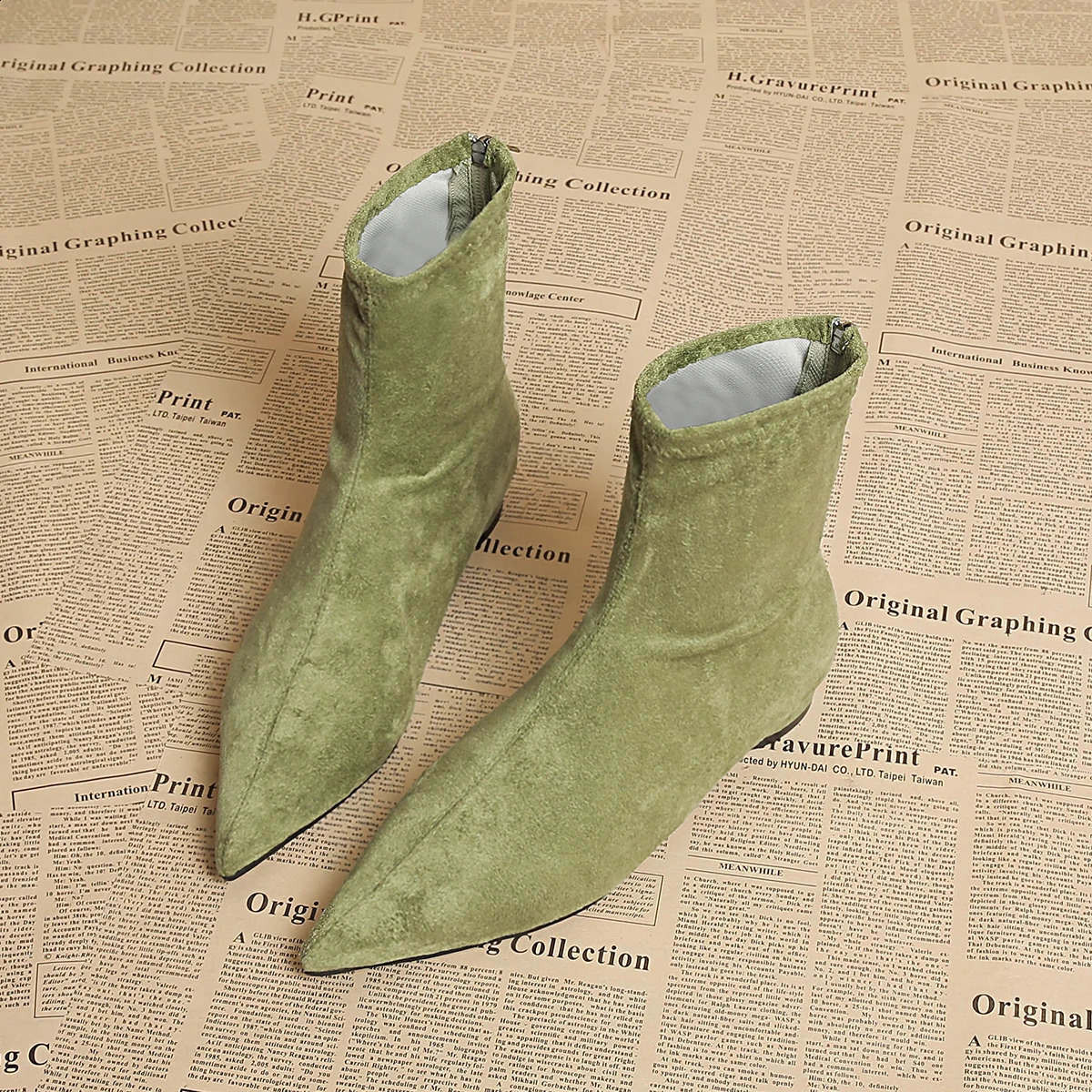 Autumn Suede Warm Casual Womens Ankle Boots Comfortable and Elegant Pointed Toe Party Low Heel Womens High Heels 260917