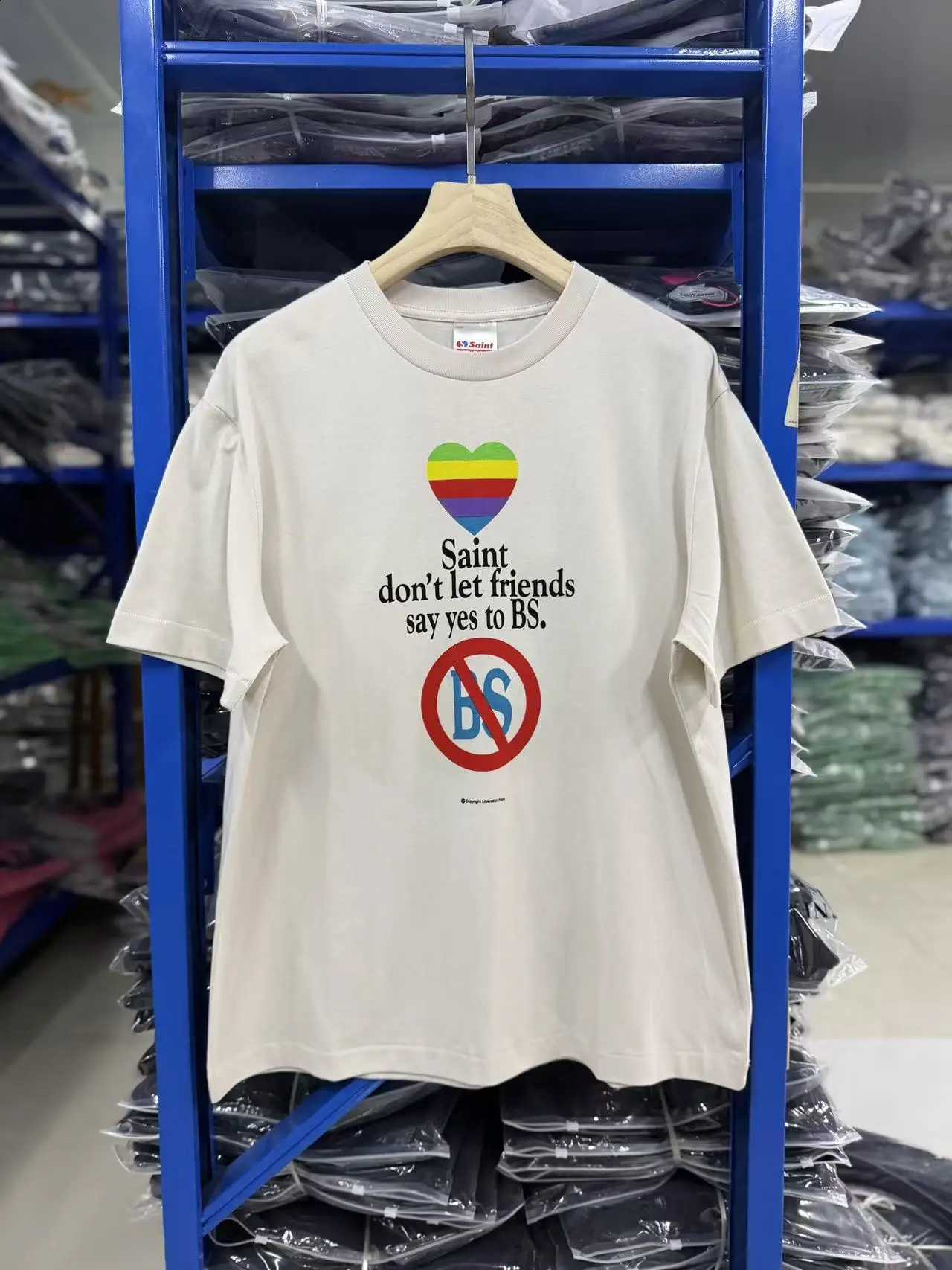 SAINT Tee Summer New Arrival 2026 Print High-Street Cotton Quality Oversized Short Sleeve Streetwear Casual T-Shirt For Men X260916
