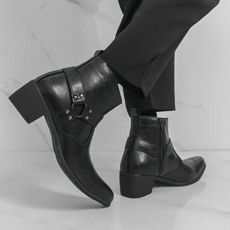 Winter Designer New Pointed Zipper Rock Punk Shoes For Men Botas Frosted Casual fa1 High-top Chelsea Ankle Boots D260917