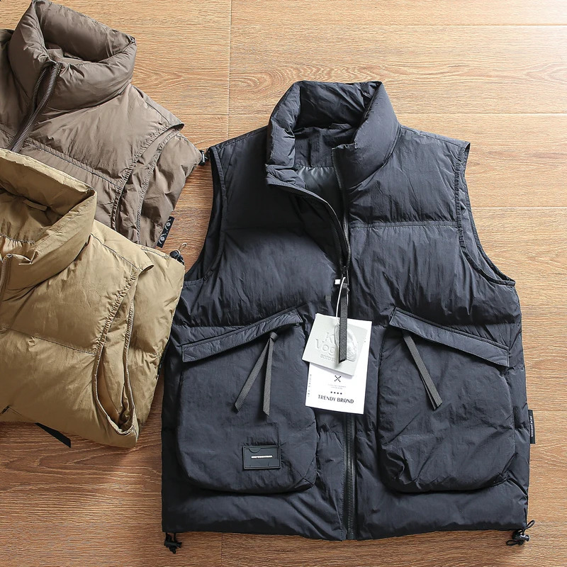 Outdoor Mountain Vest Autumn Winter Men Cargo Padded Waistcoat High-filled Velvet High Fluffy Windproof Warm Casual Down Vest 260916