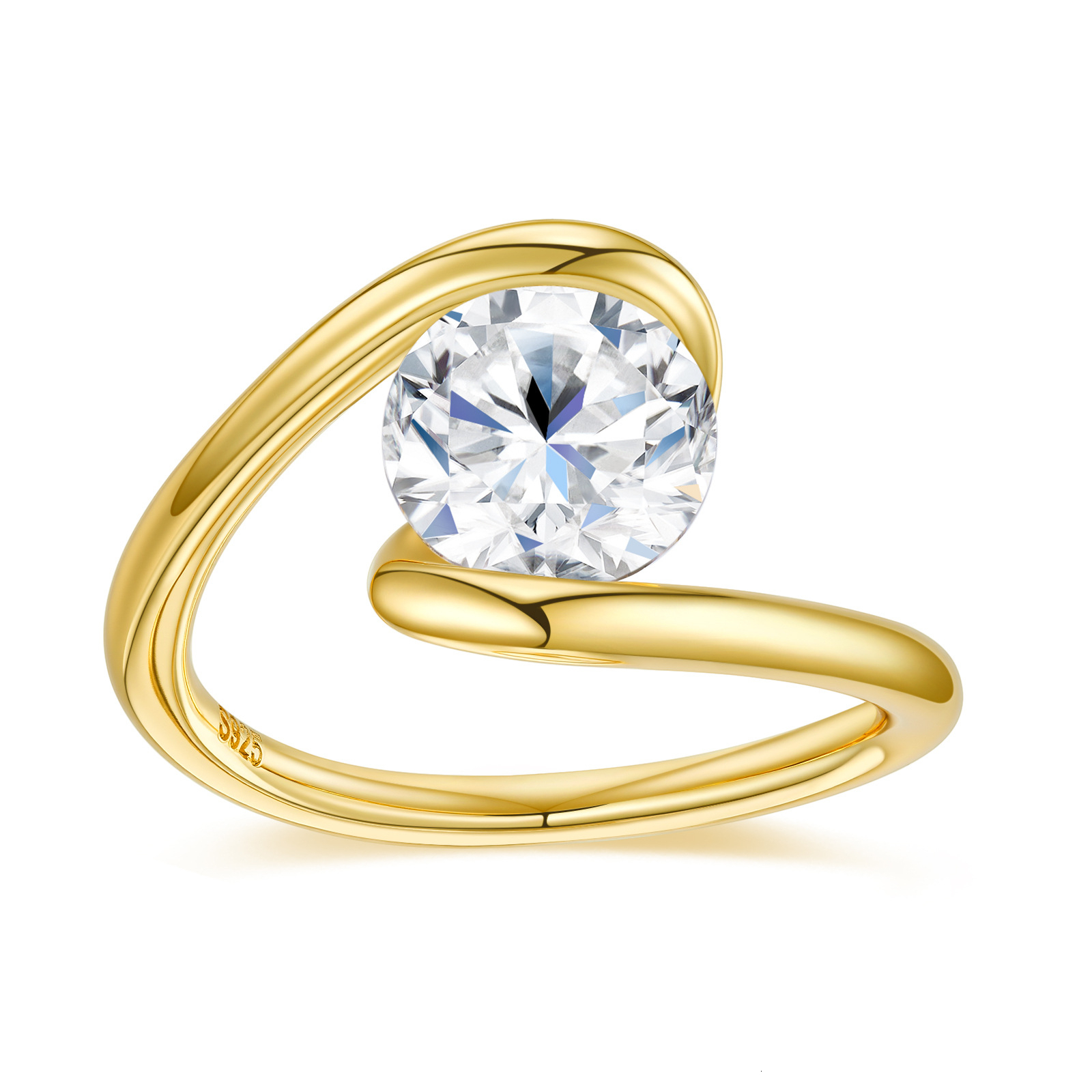 S925 silver ring, luxurious and high-quality Valentine's Day gift, featuring a moissanite stone